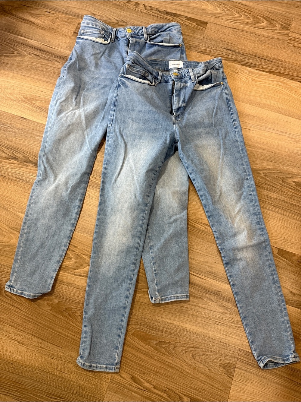 Set of 2 Frame Le One Denim Light Blue Skinny Jeans Size 2 (29-31)